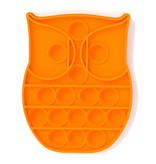 Stuff Certified® Pop It - Fidget Anti Stress Toy Bubble Toy Silicone Owl Orange