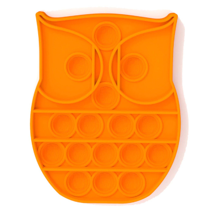 Pop It - Fidget Anti Stress Toy Bubble Toy Silicone Owl Orange