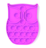 Stuff Certified® Pop It - Fidget Anti Stress Toy Bubble Toy Silicona Búho Púrpura