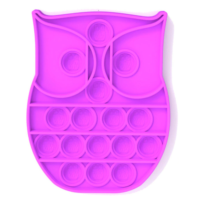 Pop It - Fidget Anti Stress Toy Bubble Toy Silicona Búho Púrpura