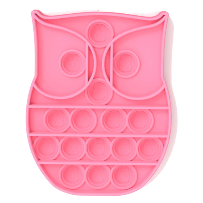 Stuff Certified® Pop It - Fidget Anti Stress Toy Bubble Toy Silicone Owl Pink