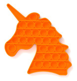 Stuff Certified® Pop It - Fidget Anti Stress Toy Bubble Toy Silicone Unicorn Orange
