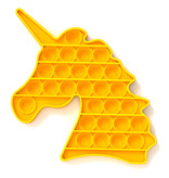 Stuff Certified® Pop It - Fidget Anti Stress Toy Bubble Toy Silicone Unicorn Yellow
