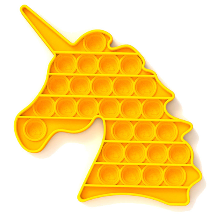 Stuff Certified® Pop It - Fidget Anti Stress Toy Bubble Toy Silicone Unicorn Yellow