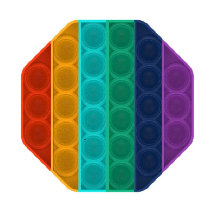 Stuff Certified® Haga estallar - Fidget Anti Stress Toy Bubble Toy Silicona Octagon Rainbow
