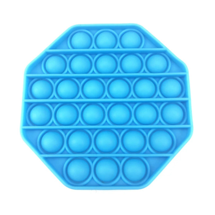 Pop It - Fidget Anti Stress Toy Bubble Toy Silicona Octágono Azul