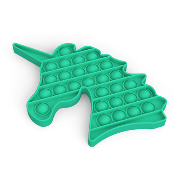 Pop It - Zappeln Anti Stress Spielzeug Bubble Toy Silikon Einhorn Grün