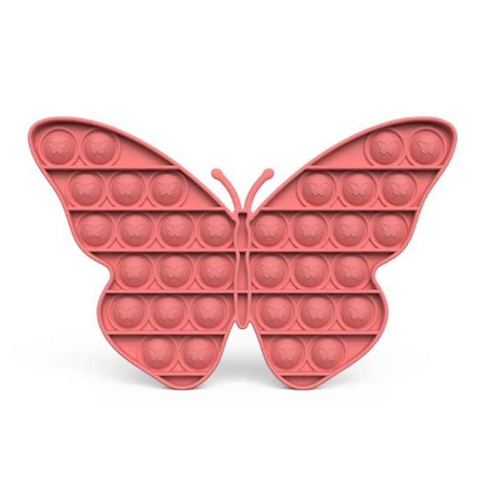 Pop It - Zappeln Anti Stress Spielzeug Bubble Toy Silikon Butterfly Pink