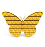 Stuff Certified® Pop It - Fidget Anti Stress Toy Bubble Toy Silicone Butterfly Yellow