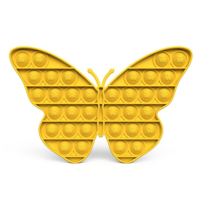Stuff Certified® Pop It - Fidget Anti Stress Toy Bubble Toy Silikon Butterfly Yellow
