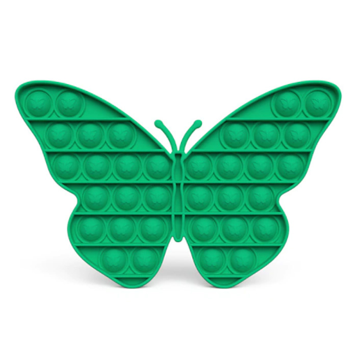Pop It - Zappeln Anti Stress Spielzeug Bubble Toy Silikon Schmetterling Grün