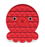 Stuff Certified® Pop It - Fidget Anti Stress Speelgoed Bubble Toy Siliconen Octopus Rood