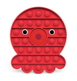 Stuff Certified® Pop It - Fidget Anti Stress Toy Bubble Toy Silicone Octopus Red