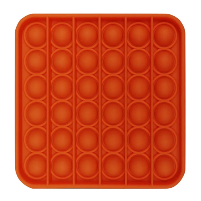 Stuff Certified® Pop It - Fidget Anti Stress Speelgoed Bubble Toy Siliconen Vierkant Oranje