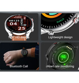 Madococo Sportowy smartwatch - skórzany pasek Fitness Activity Tracker Watch Android - czarny