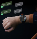 Madococo Sport Smartwatch - Reloj con rastreador de actividad física con correa de cuero Android - Negro