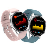 Madococo Sport Smartwatch - Leren Bandje Fitness Activity Tracker Horloge Android - Zwart