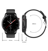 Madococo Smartwatch sportivo - Orologio con tracker di attività fitness con cinturino in pelle Android - Nero
