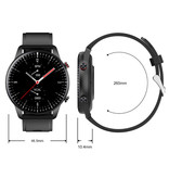 Madococo Sport Smartwatch - Leren Bandje Fitness Activity Tracker Horloge Android - Zwart