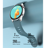 Madococo 2021 Sport Smartwatch - Skórzany pasek Fitness Activity Tracker Watch Android - Różowy