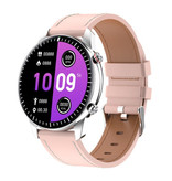 Madococo 2021 Sport Smartwatch - Leren Bandje Fitness Activity Tracker Horloge Android - Roze