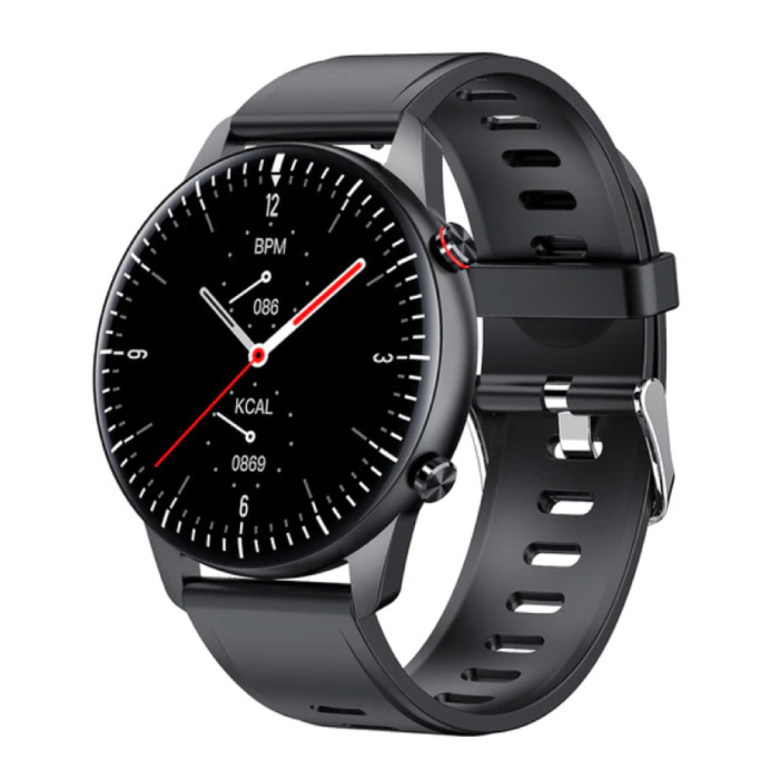 2021 Sport Smartwatch - Reloj con rastreador de actividad física con correa de silicona Android - Negro