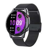 Madococo 2021 Sport Smartwatch - Montre de suivi d'activité de remise en forme à bracelet en acier Android - Noir