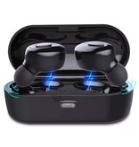 Beyoxfath Drahtlose Kopfhörer - Ein-Tasten-Steuerung TWS Bluetooth 5.0 Ohrhörer Ohrhörer Ohrhörer Schwarz