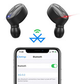 Beyoxfath Auricolari wireless - Controllo a un pulsante TWS Bluetooth 5.0 Auricolari Auricolari Auricolari neri