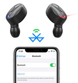 Beyoxfath Écouteurs sans fil - Contrôle à un bouton TWS Écouteurs Bluetooth 5.0 Écouteurs Écouteurs Noir