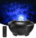 Stuff Certified® Proiettore stellare con telecomando - Lampada da tavolo Bluetooth Starry Sky Music Mood Lamp Nero