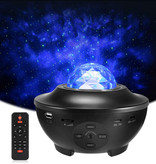 Stuff Certified® Projecteur Star avec télécommande - Lampe de table Bluetooth Starry Sky Music Mood Lamp Noir