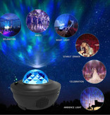 Stuff Certified® Projektor Star z pilotem - Lampa stołowa Bluetooth Starry Sky Music Mood Czarna