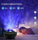 Stuff Certified® Projektor Gwiazda z Pilotem - Lampa Bluetooth Starry Sky Music Mood Lampa stołowa Biała