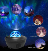 Stuff Certified® Projecteur Star avec télécommande - Lampe de table Bluetooth Starry Sky Music Mood Lamp Blanc