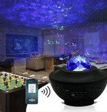 Stuff Certified® Projektor Gwiazda z Pilotem - Lampa Bluetooth Starry Sky Music Mood Lampa stołowa Biała