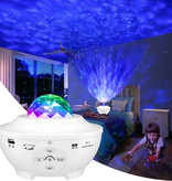 Stuff Certified® Star Projector with Remote Control - Bluetooth Starry Sky Music Mood Lamp Table Lamp White