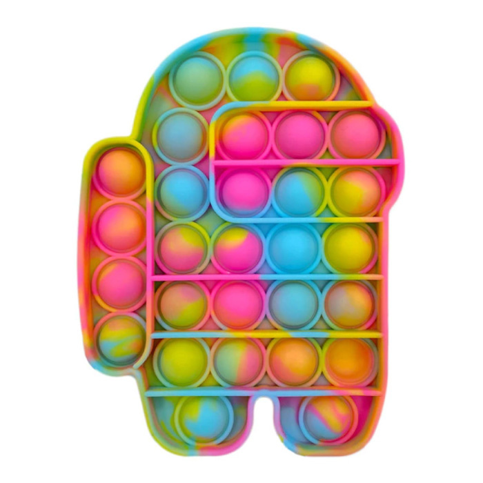 Pop It - Jouet anti-stress lavé Fidget Bubble Toy Silicone Male Rainbow