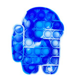 Stuff Certified® Pop It - Fidget Anti Stress Speelgoed Bubble Toy Siliconen Mannetje Blauw-Wit
