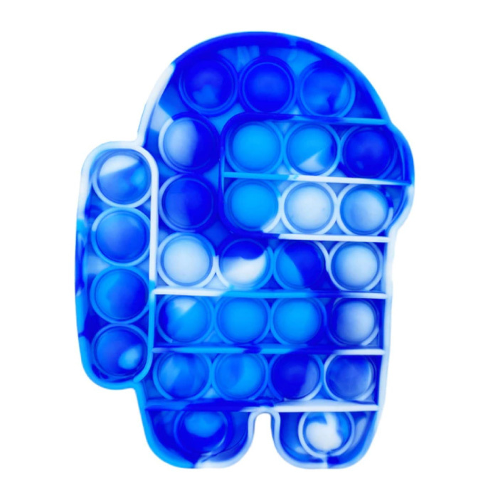 Pop It - Giocattolo antistress Lavato Fidget Bubble Toy Silicone Maschio Blu-Bianco