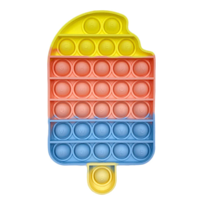 Pop It - Fidget Anti Stress Speelgoed Bubble Toy Siliconen Ijsje Geel-Roze-Blauw