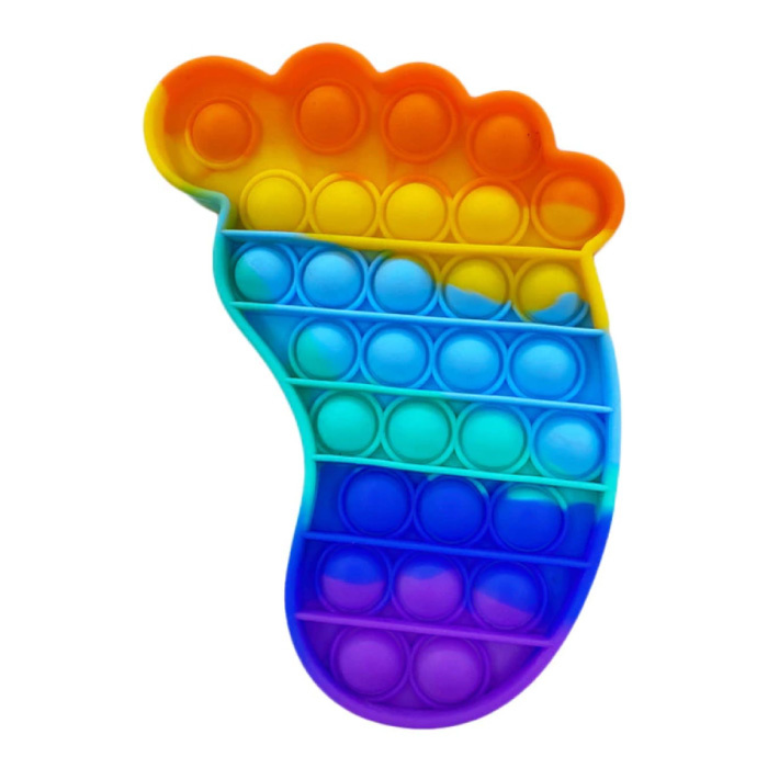 Stuff Certified® Pop It - Zappeln Anti Stress Spielzeug Bubble Toy Silikon Fuß Regenbogen