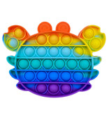 Stuff Certified® Pop It - Fidget Anti Stress Speelgoed Bubble Toy Siliconen Krab Regenboog