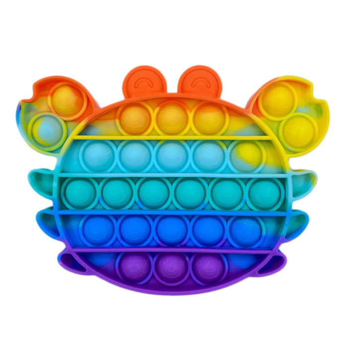 Pop It - Zappeln Anti Stress Spielzeug Bubble Toy Silikonkrabbe Regenbogen