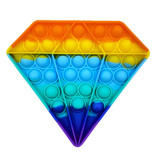 Stuff Certified® Pop It - Zappeln Anti Stress Spielzeug Bubble Toy Silikon Diamant Regenbogen
