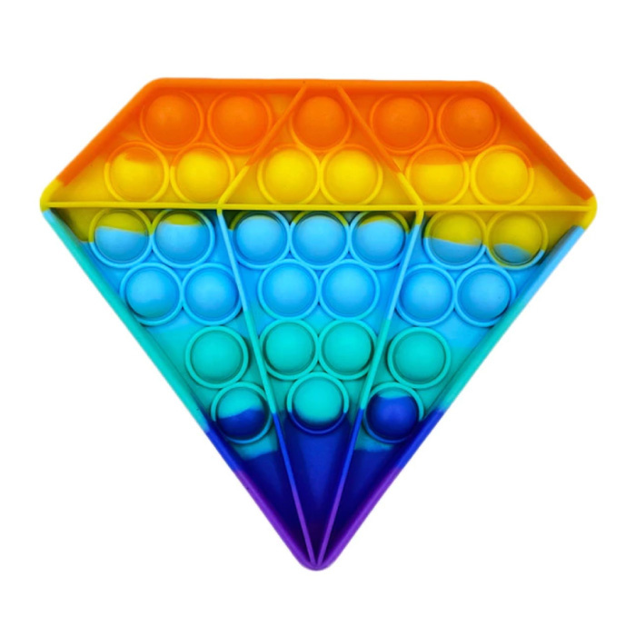 Pop It - Zappeln Anti Stress Spielzeug Bubble Toy Silikon Diamant Regenbogen