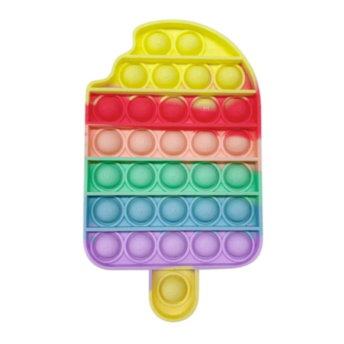 Pop It - Fidget Anti Stress Speelgoed Bubble Toy Siliconen Ijsje Regenboog