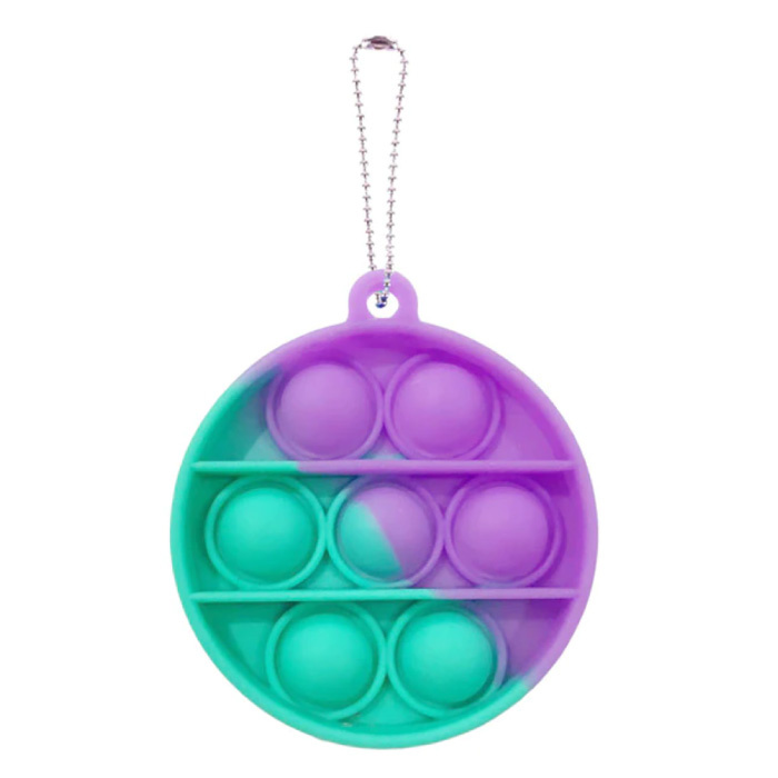 Stuff Certified® Pop It - Juguete antiestrés lavado antiestrés con forma de burbuja, círculo de silicona, púrpura y azul