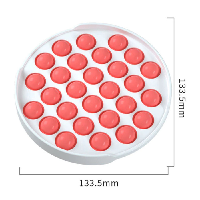 Pop It - Fidget Anti Stress Toy Bubble Toy in silicone rotondo rosso