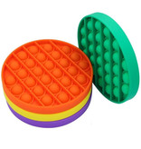 Stuff Certified® Pop It - Giocattolo antistress Fidget Bubble Toy in silicone quadrato rosa-bianco-verde